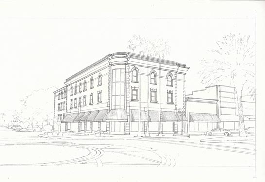 Building Elevation Sketch of 166 South Beach Street