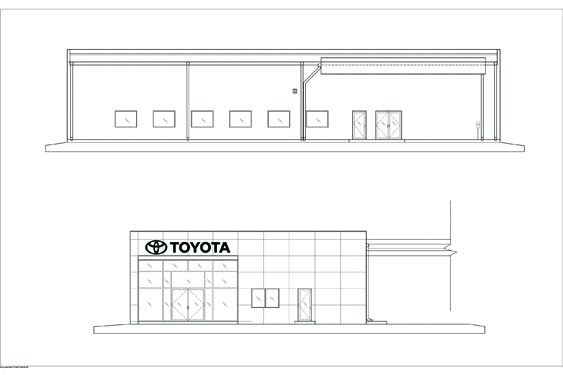 Daytona Toyota Sales Building Elevation Blueprints