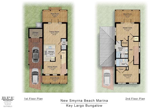 Floor Plans of Key Largo Bungalow in New Smyrna Marina
