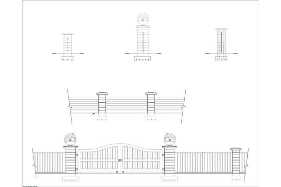 Phillips Ranch Entrance Gate Elevations