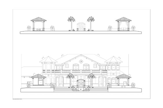 Phillips Residence cabana Front/Rear Elevations