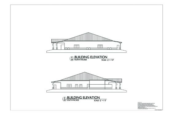 Plantation Oaks Clubhouse Elevations of Sides