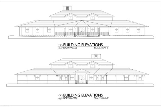 Sarah House ALF Ormond Beach Proposed Building Elevations of Front/Rear