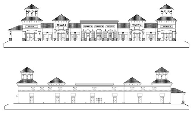 Southwinds Shoppes Elevations of the buildings