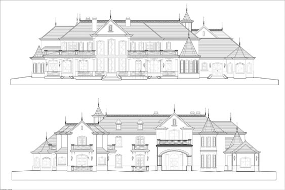 Yeoman Residence Elevations of Front/Rear Building