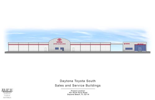 Daytona Toyota Building Sales and Service Building Rendering of Front